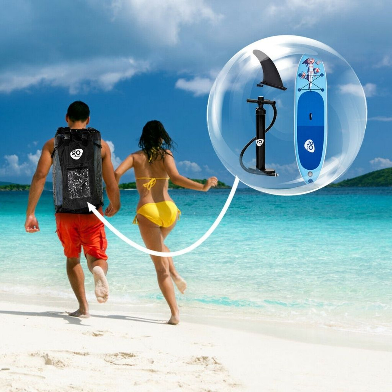 Inflatable 10' Sunbathing Stand-up Paddleboard Kit with Carry Backpack product image