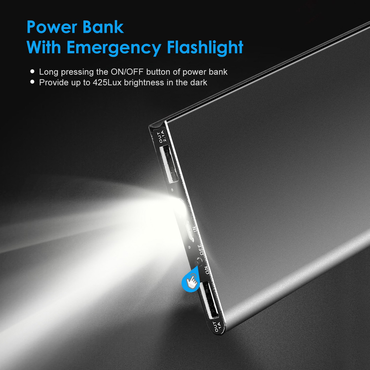 20,000mAh Power Bank with Dual USB Ports & LED Flashlight product image