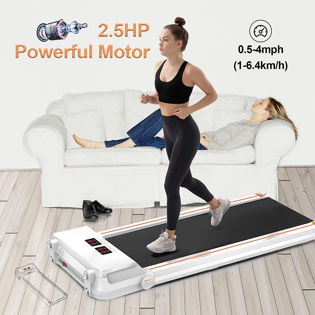 Under-Desk 2.5HP Slim Walking Treadmill product image