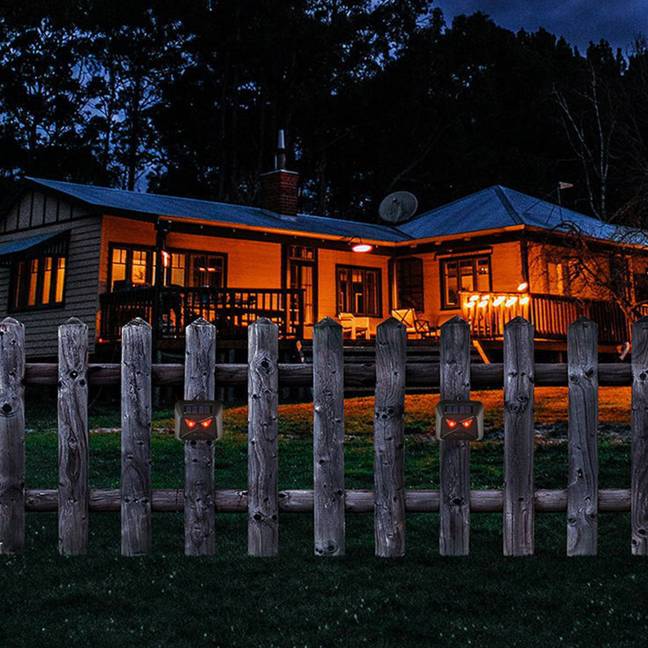 Solar Wild Animal Predator Deterrent with Red LED Lights (4-Pack) product image