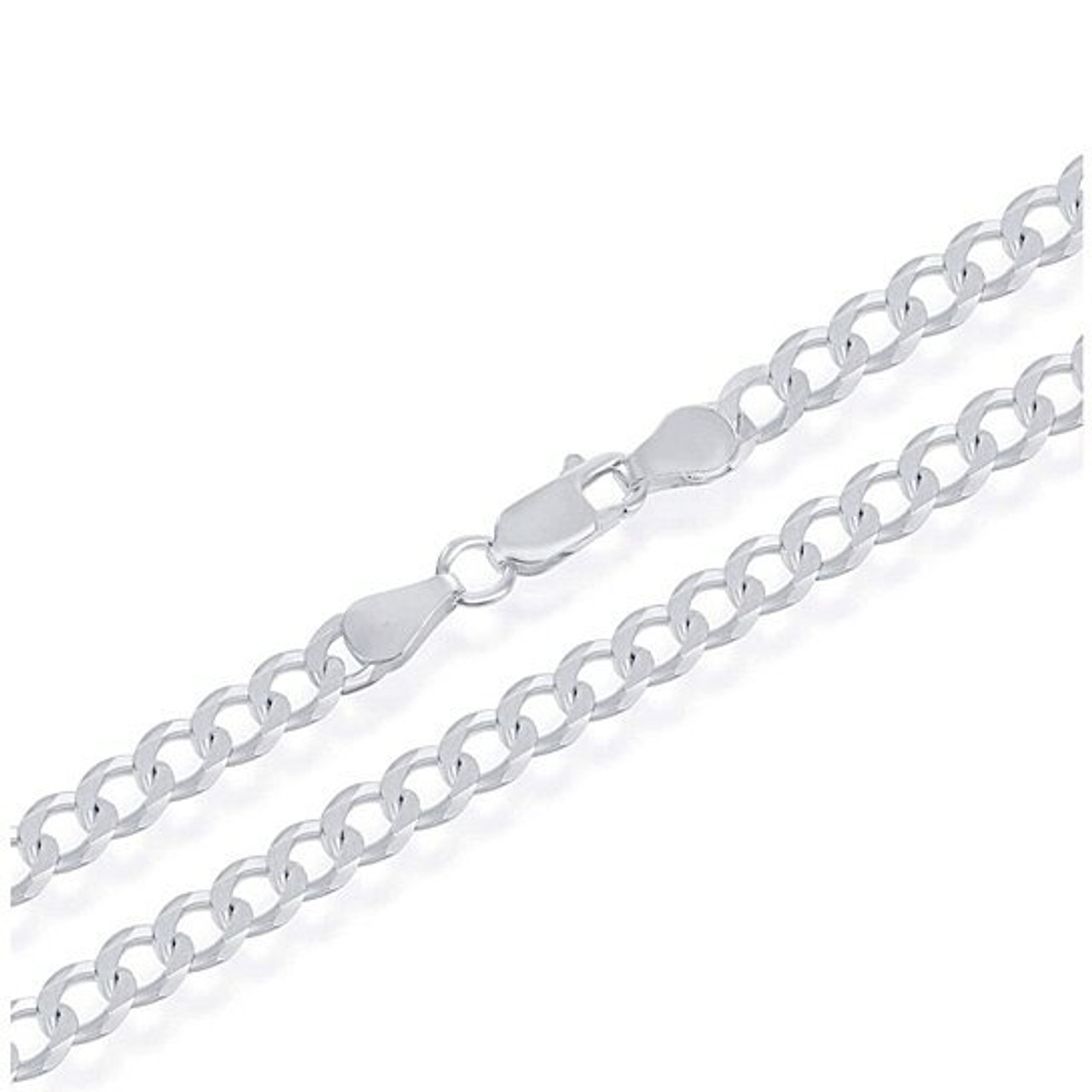 White Gold Filled Cuban Chain Necklace product image