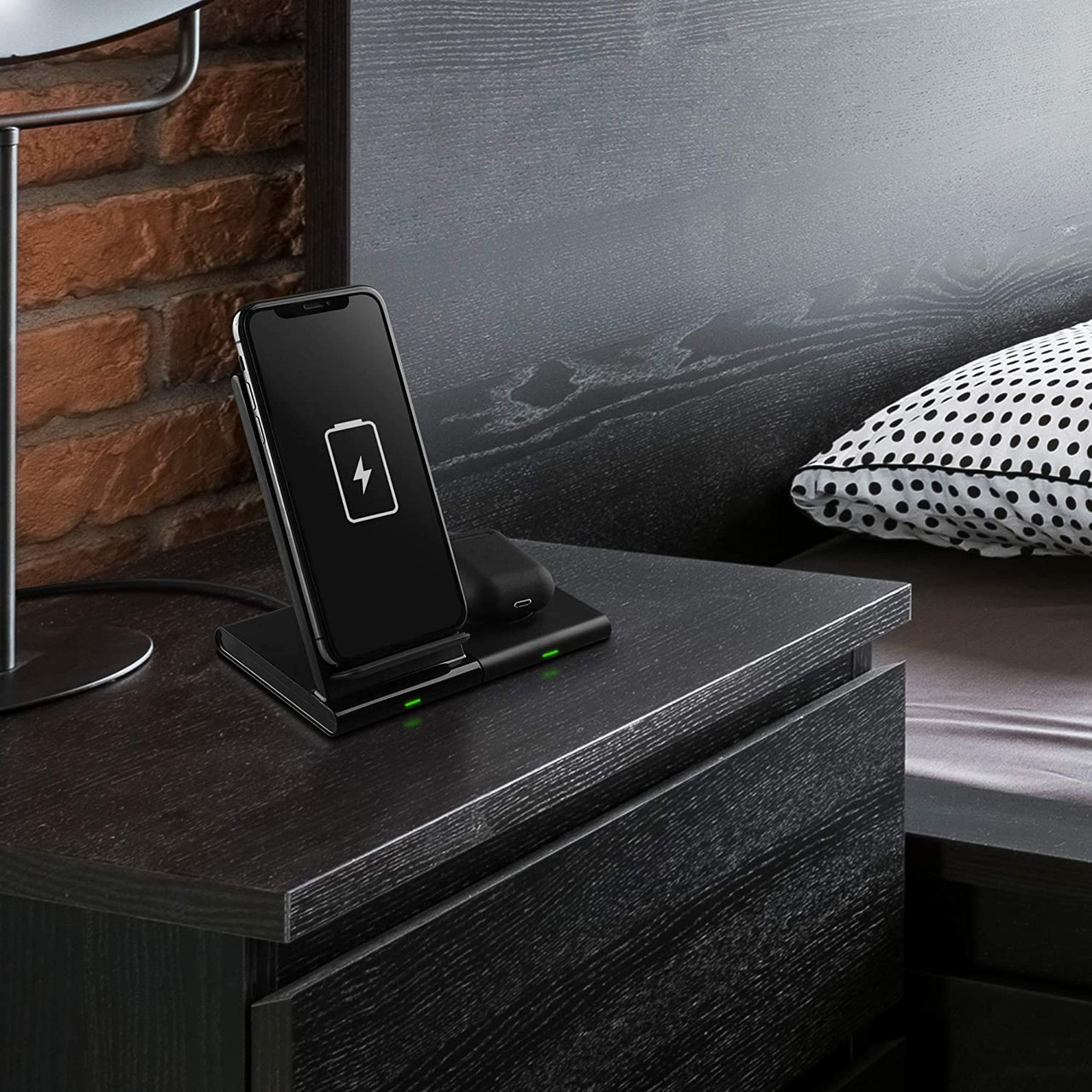 TekBrix® Wireless Charger 2-in-1 Dual Fast Charging Stand & Pad Station product image