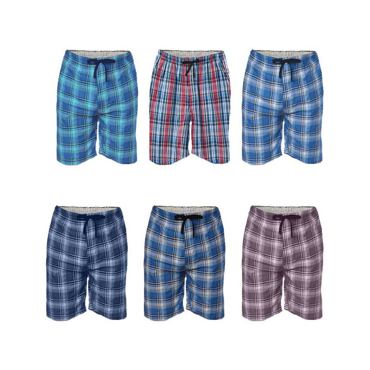 Men's Soft Plaid Flannel Sleep Lounge Pajama Shorts (3-Pack) product image
