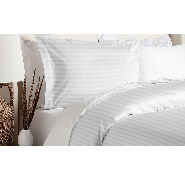 Damask Stripe 230 TC 3-Piece Duvet Cover Set product image