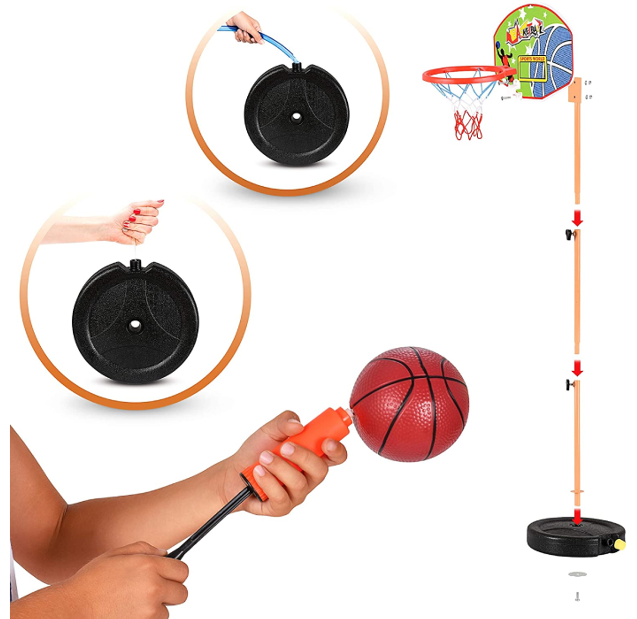 BriteNWAY Adjustable Height Kids' Basketball Hoop Playset product image