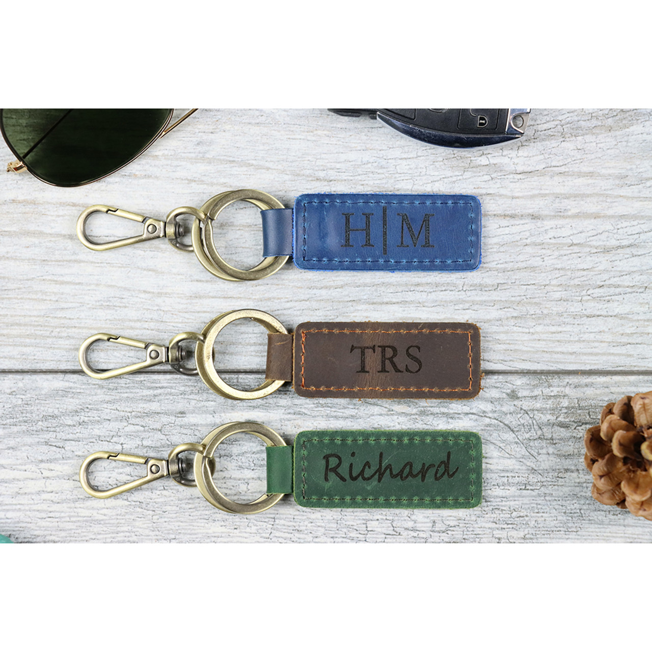  Custom Personalized Leather Keychain  product image