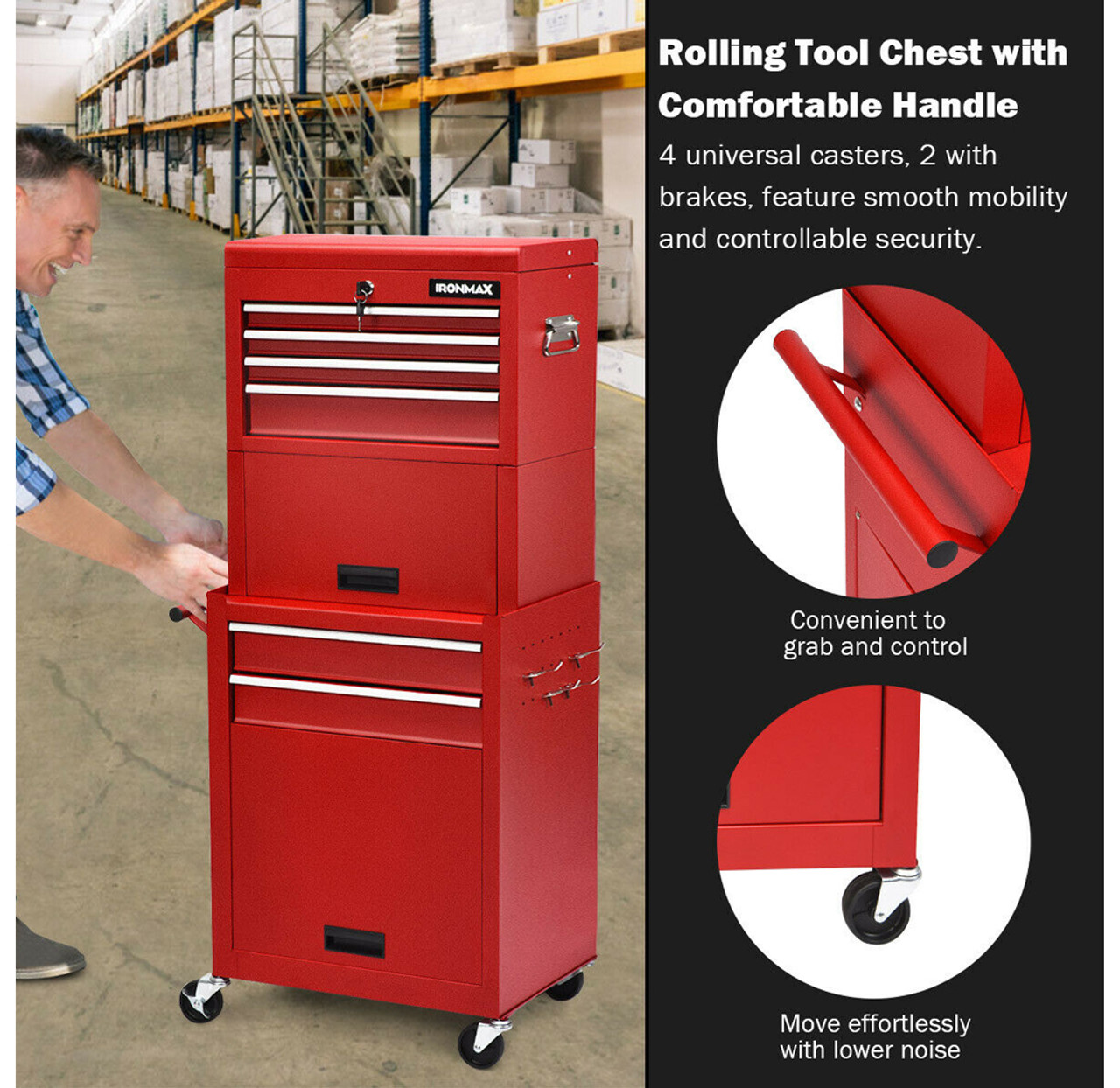 Red Rolling 6-Drawer Tool Chest with Riser product image