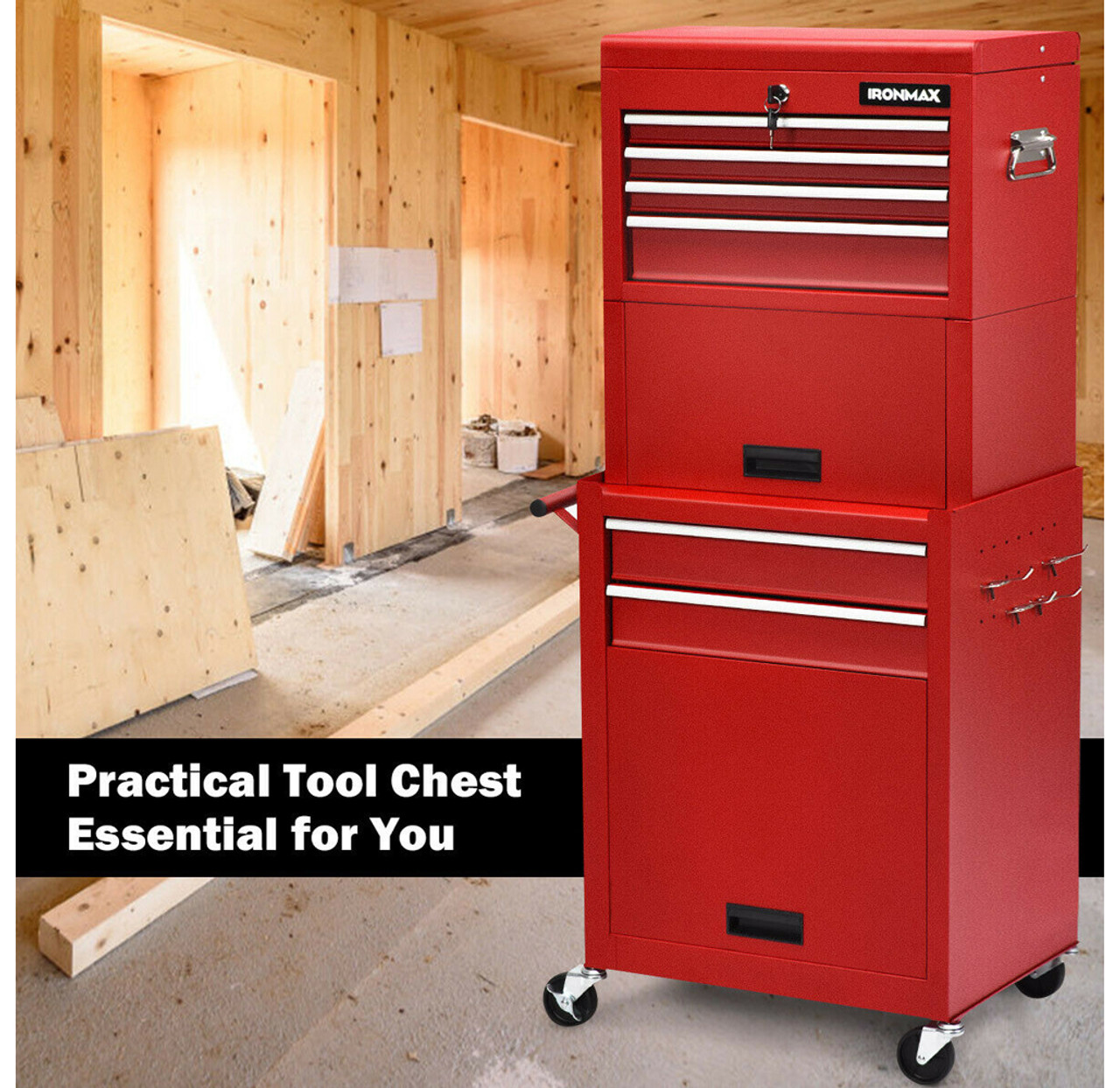 Red Rolling 6-Drawer Tool Chest with Riser product image