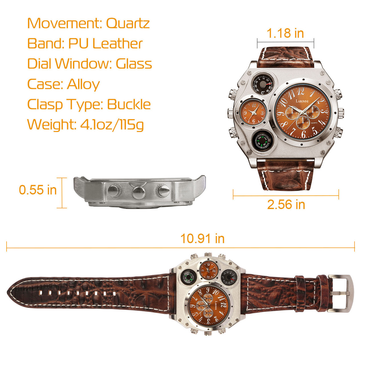 Laromni™ Military Style Men's Quartz Watch product image