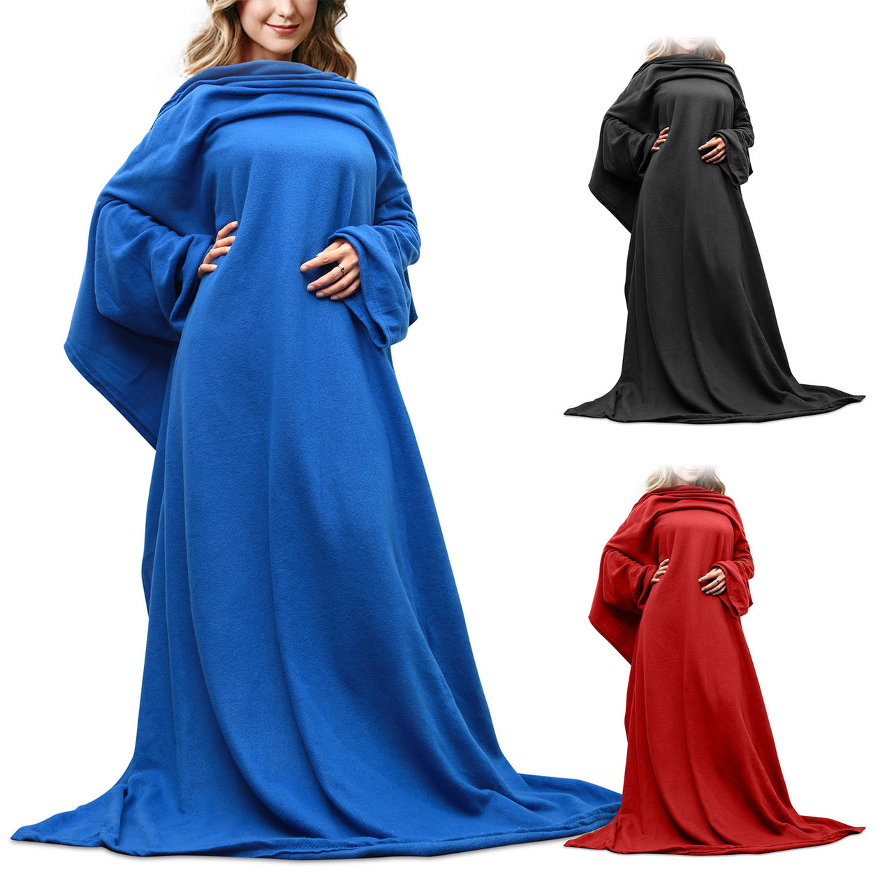Wearable Fleece Blanket with Sleeves product image