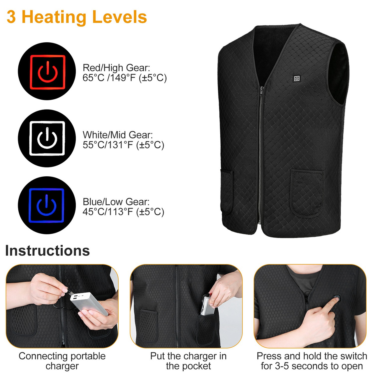 N'Polar™ 5-Zone Heated Vest (Power Bank Required) product image