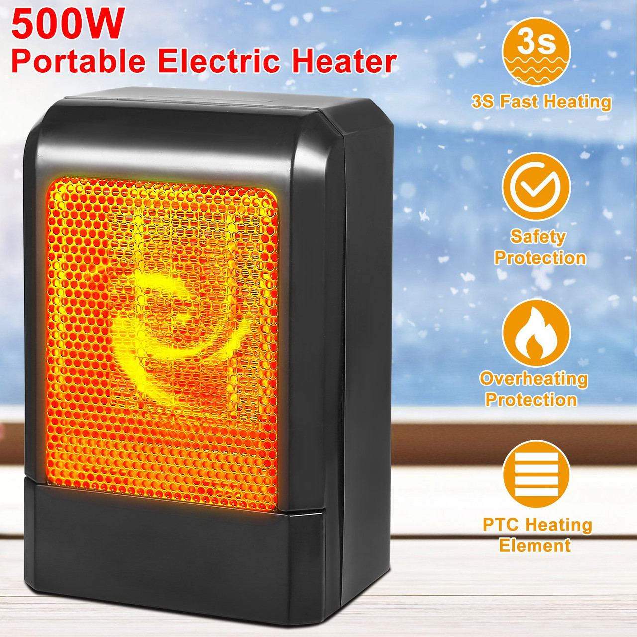 Mini 500W Portable Electric Heater product image