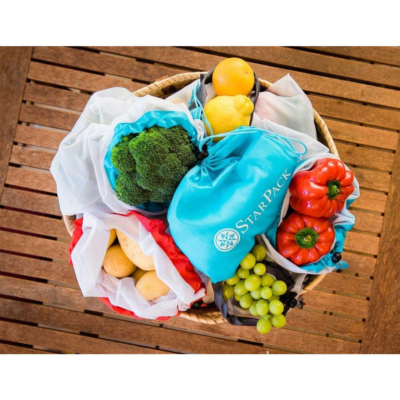StarPack® Reusable 10-Piece Produce Bags with Storage Pouch product image