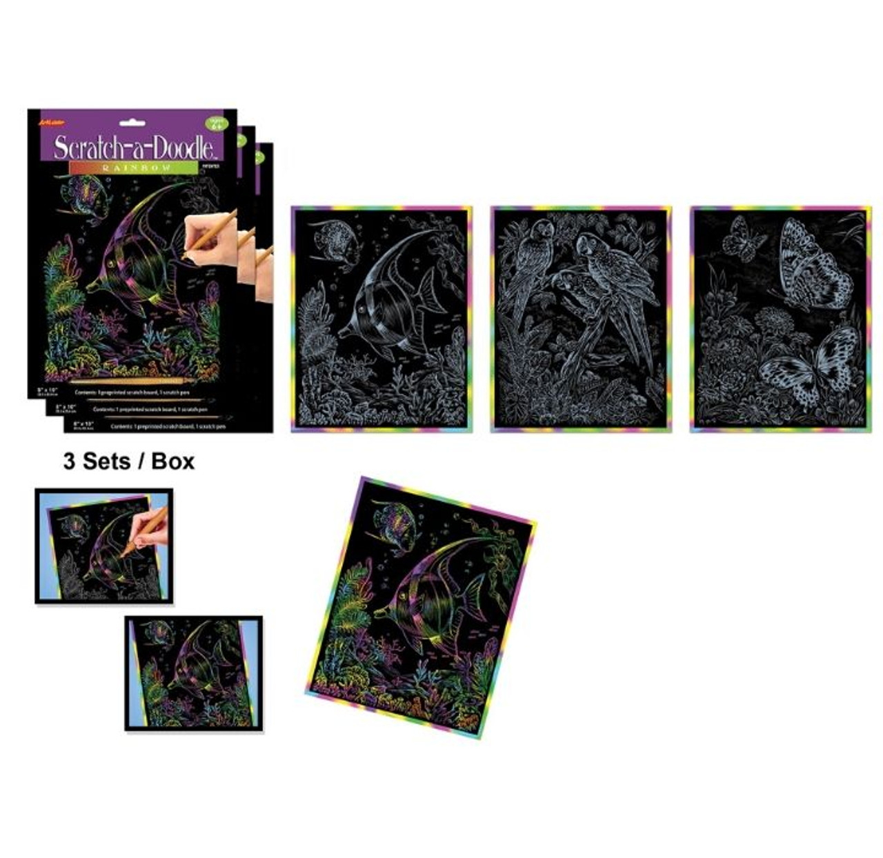 ArtLover® Scratch-a-Doodle Art Kits (Set of 3) product image