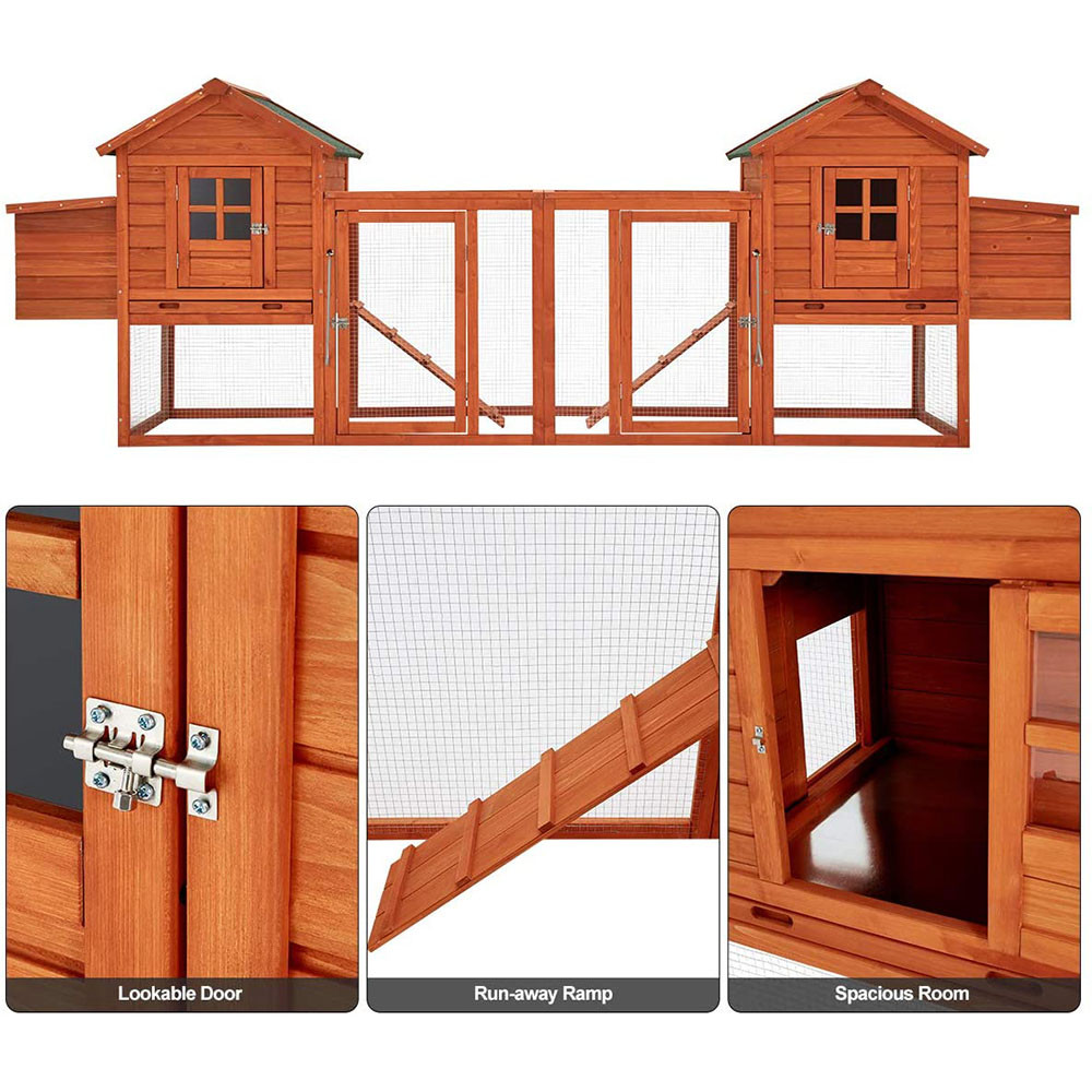 12-Foot Large Wooden Dual Chicken Coop Nesting Box product image