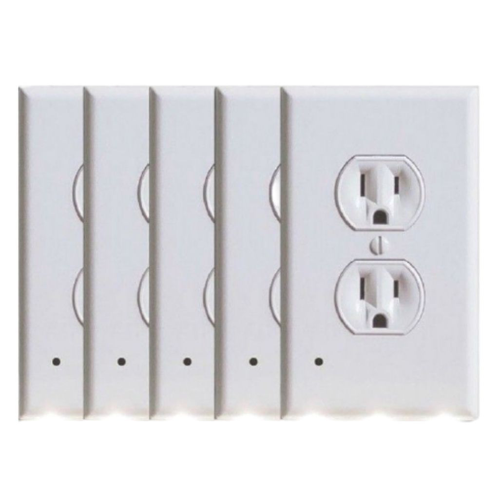 Snap-on Outlet Cover with Built-in LED Night Lights (5-Pack) product image