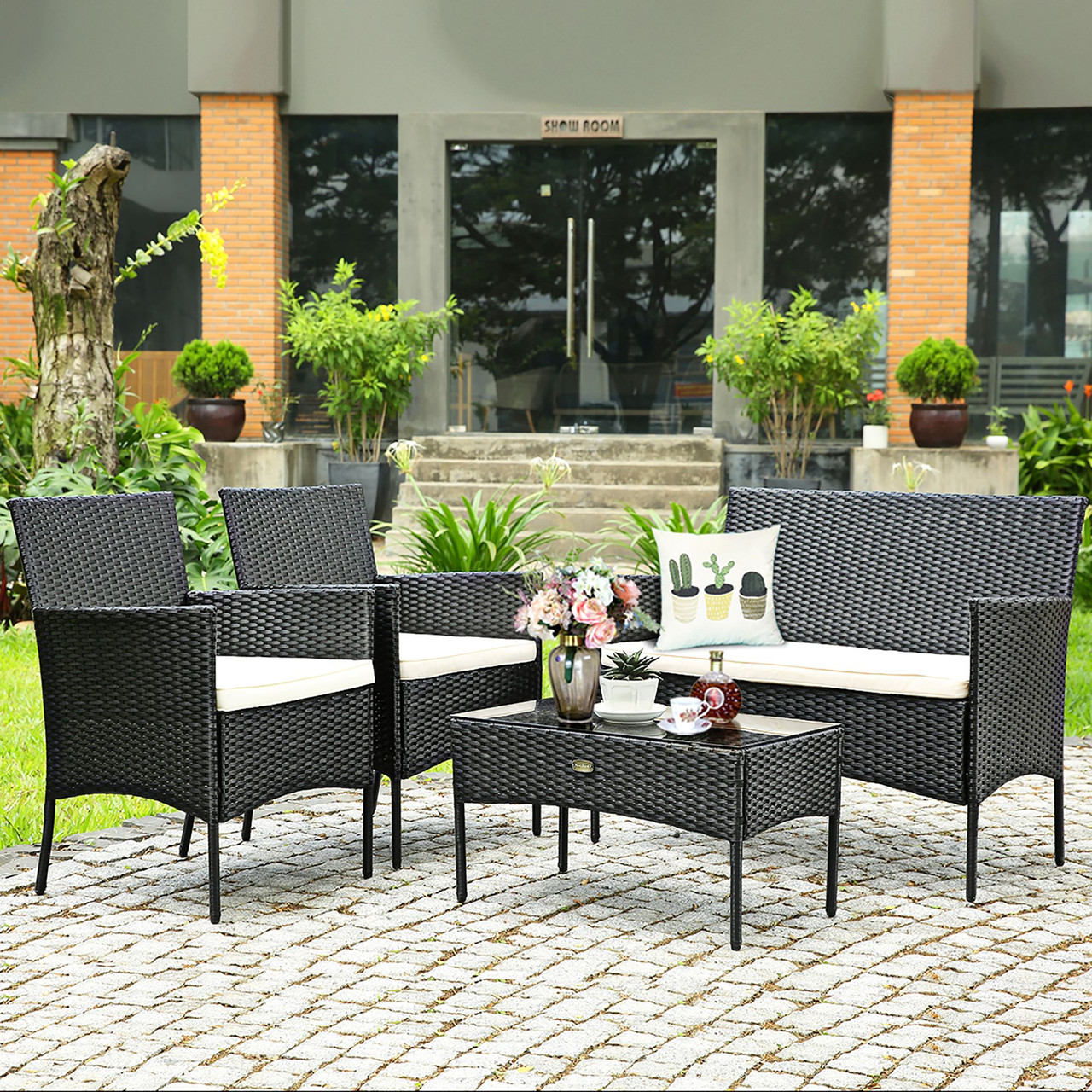 Rattan Outdoor 4-Piece Patio Furniture Set product image Rattan Outdoor 4-Piece Patio Furniture Set product image