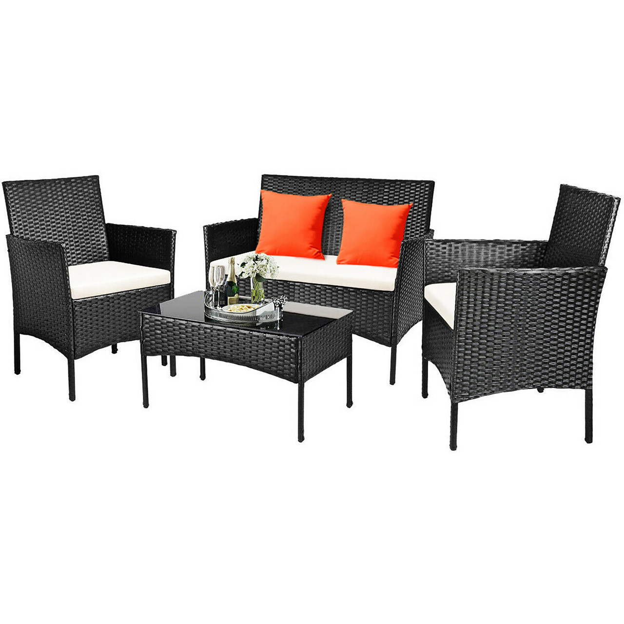 Rattan Outdoor 4-Piece Patio Furniture Set product image Rattan Outdoor 4-Piece Patio Furniture Set product image