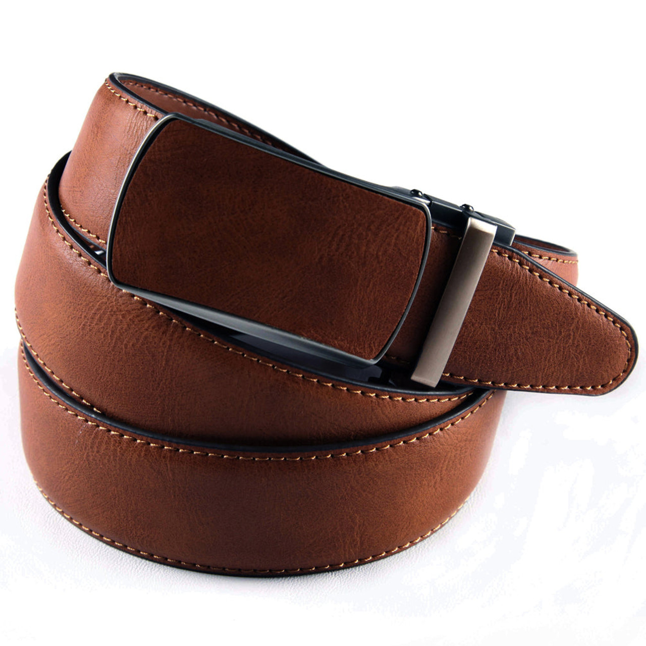 Men's Slide Ratchet Belt with Leather-Covered Buckle product image