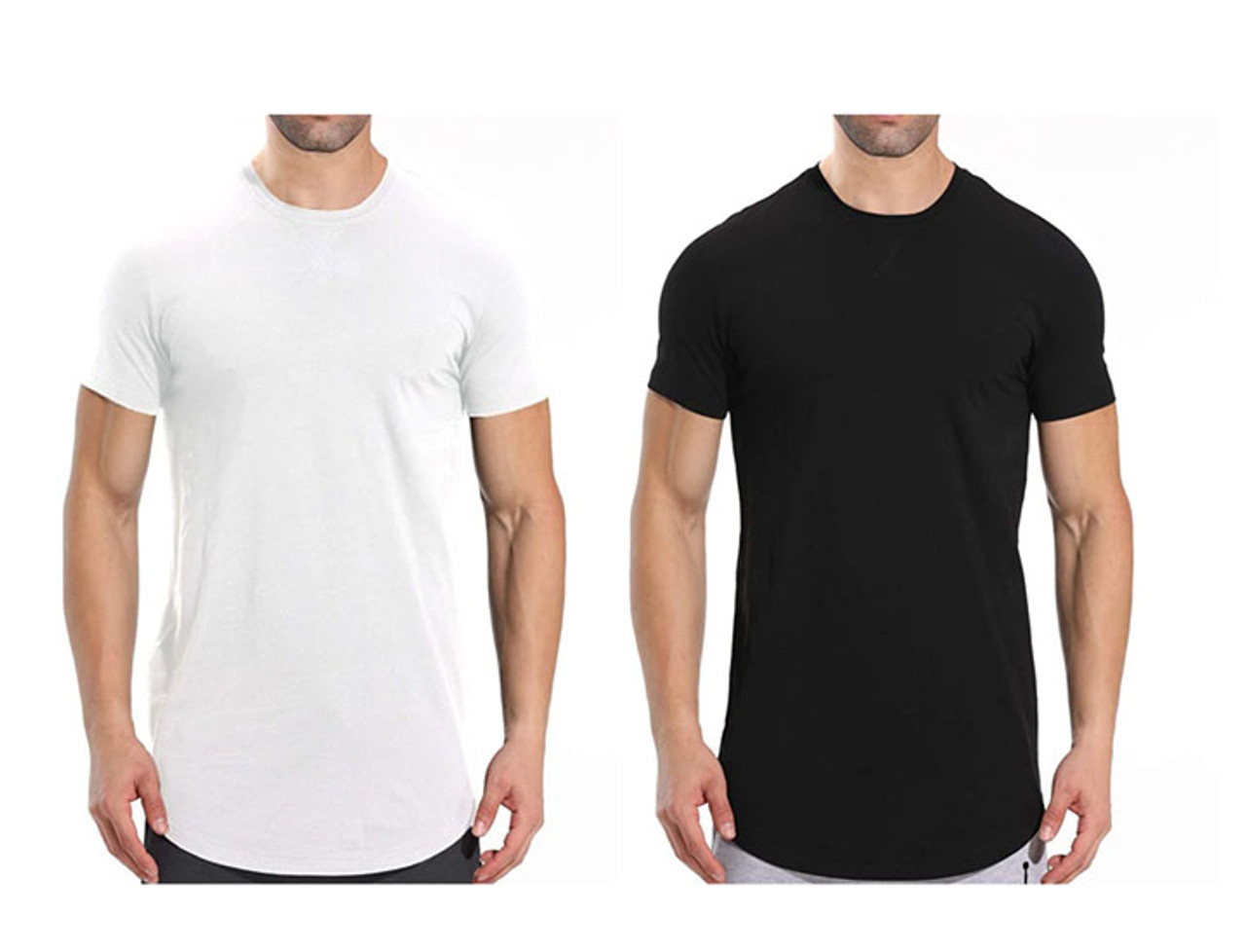 Men's Short-Sleeve Longline Crew Neck T-Shirts (2-Pack) product image