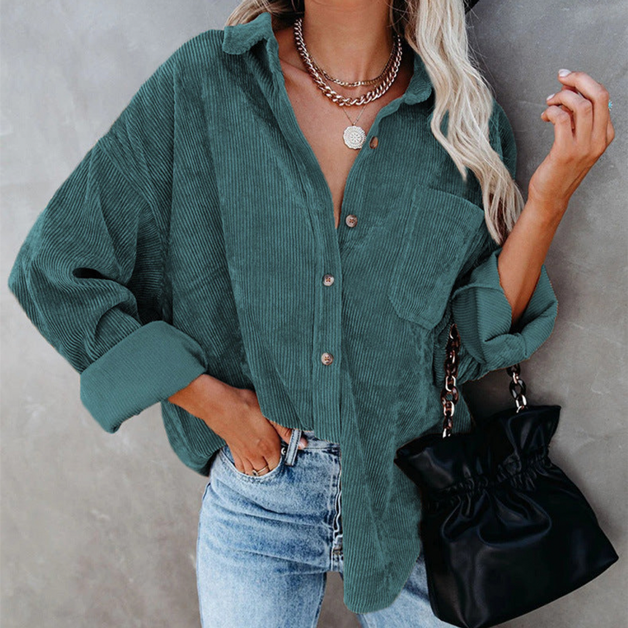 Women's Slouchy Oversized Corduroy Shirt Jacket  product image