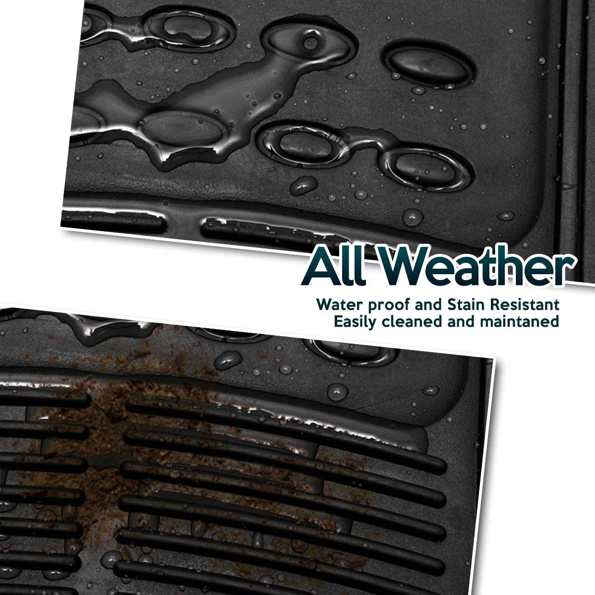 Zone Tech® 4-Piece All-weather Rubber Car Interior Floor Mats product image