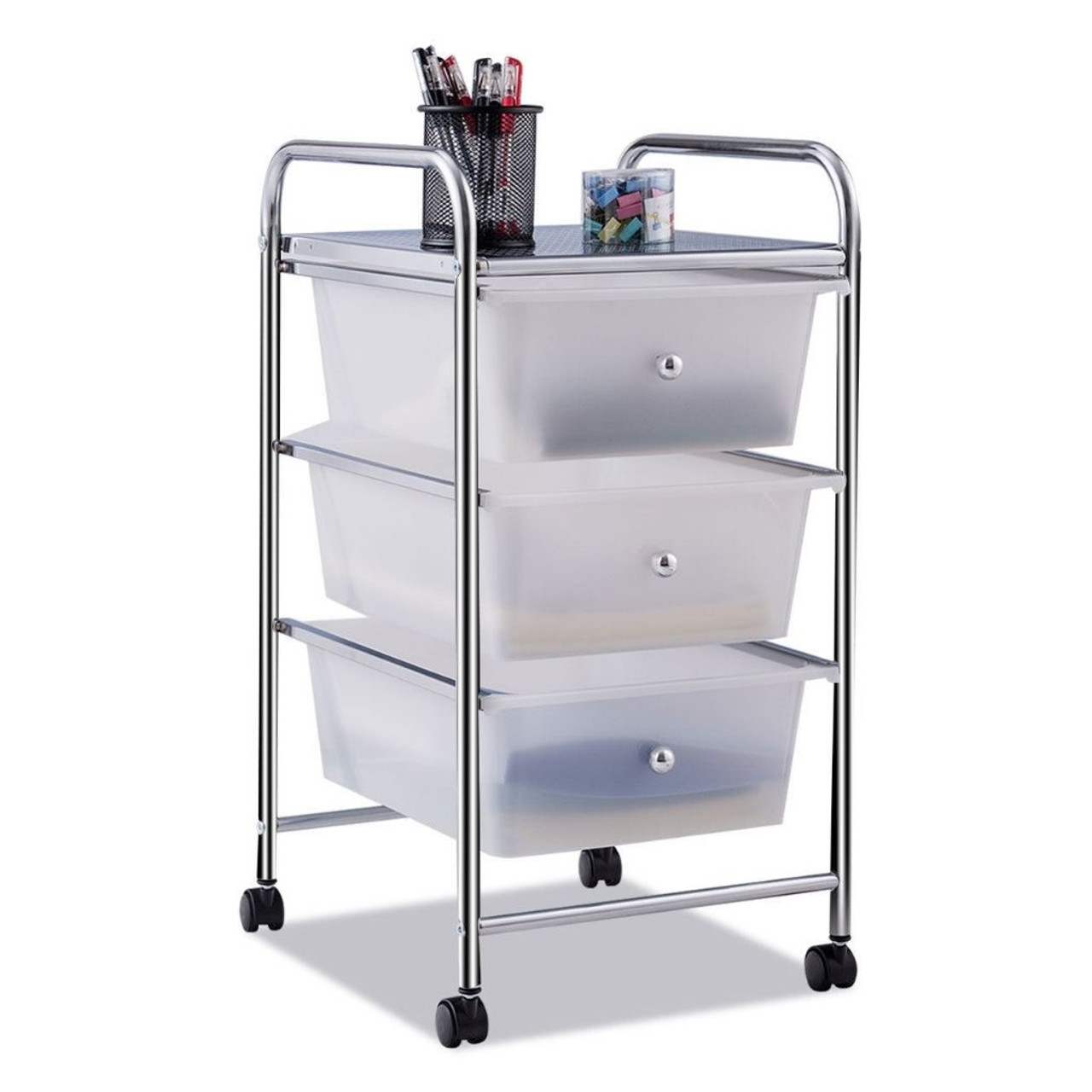 Metal Rolling 3-Drawer Storage Cart product image