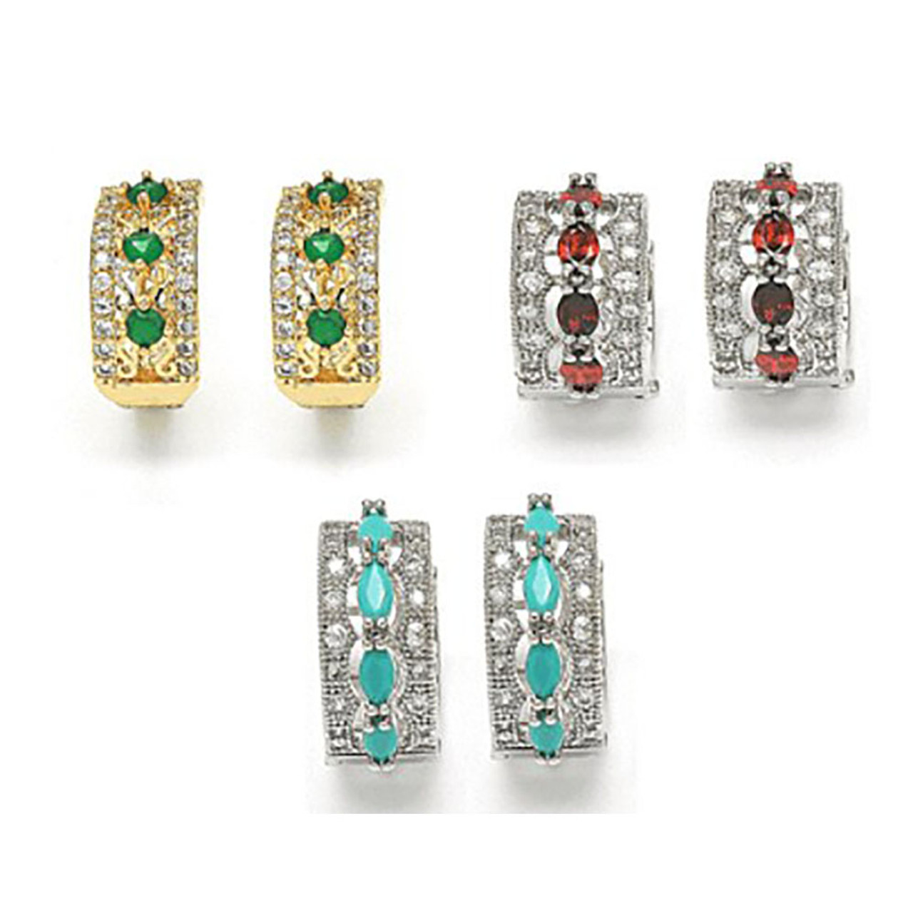 Lab-Created Sparkling Gemstone Earrings product image
