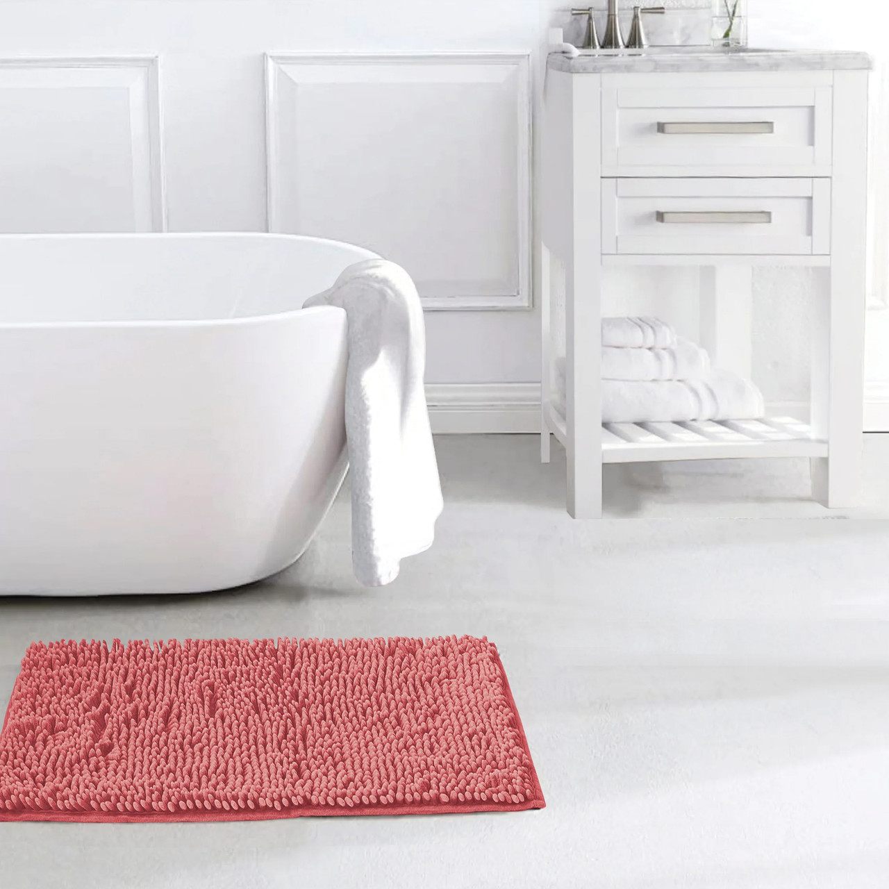 17" x 24" Slip-Resistant Shag Anna Chenille Soft & Absorbent Bath Mat product image