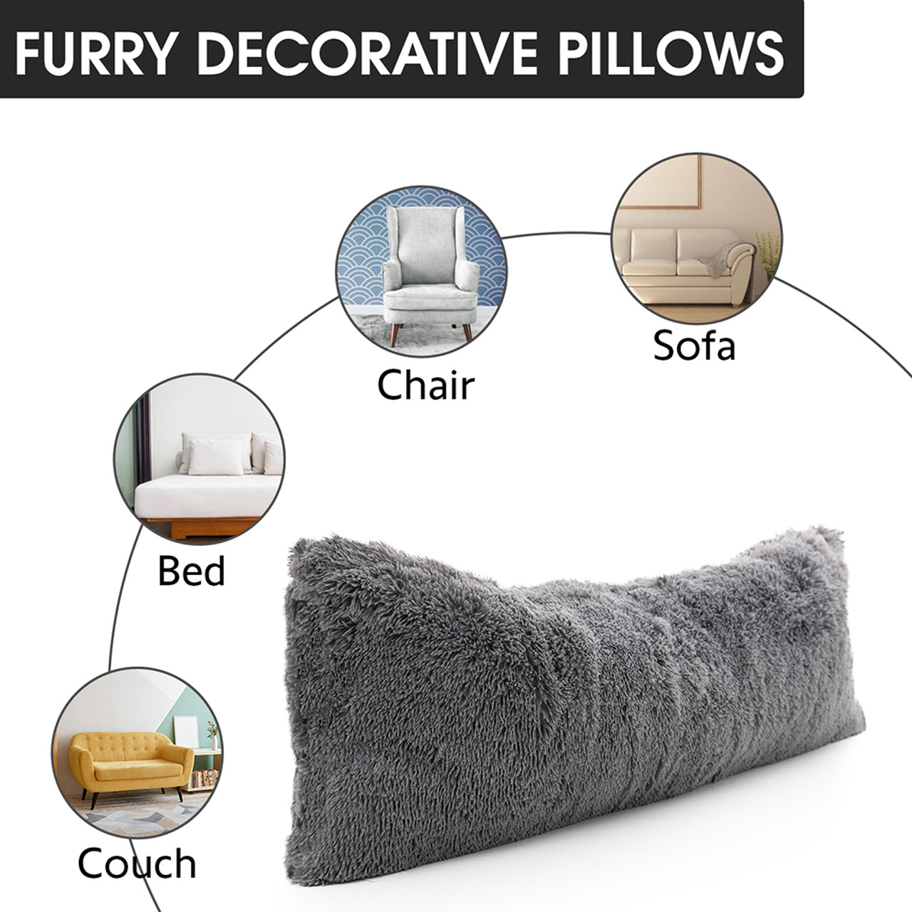 Ultra Cozy 20" x 54" Faux Fur Body Pillow product image
