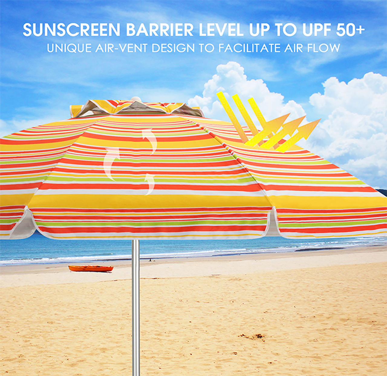 6.5-Foot Portable Beach Umbrella with Carrying Bag without Weight Base product image