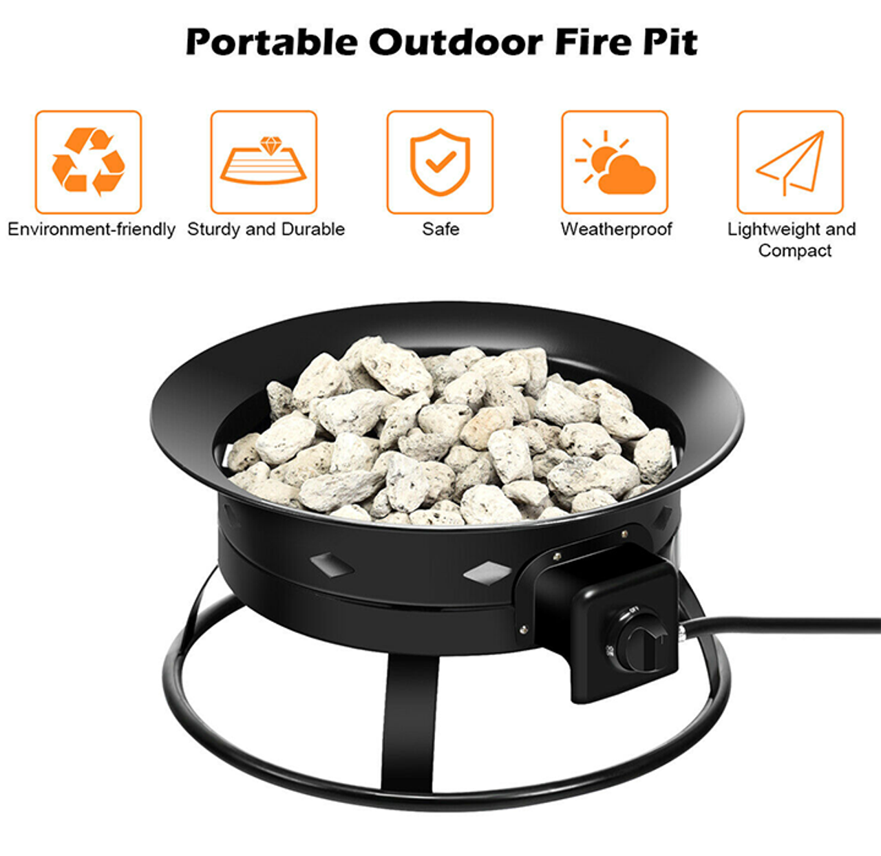 Portable 58,000 BTU Outdoor Propane Fire Pit product image