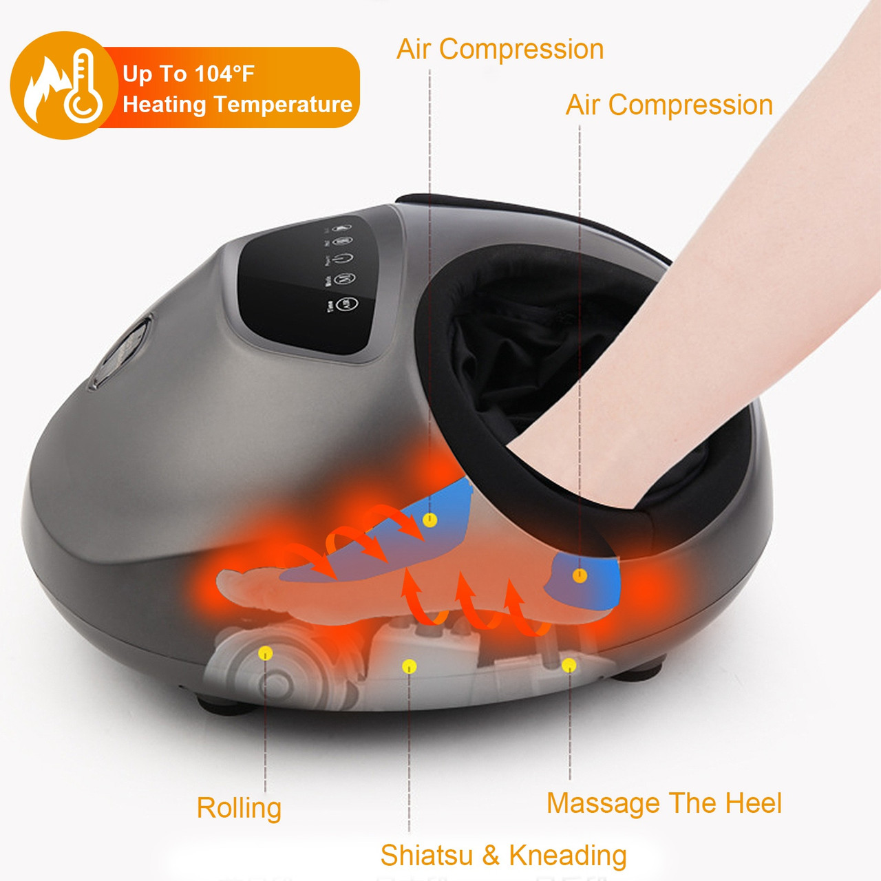 Electric Foot Massager with Shiatsu Kneading, Heat, and Compression product image