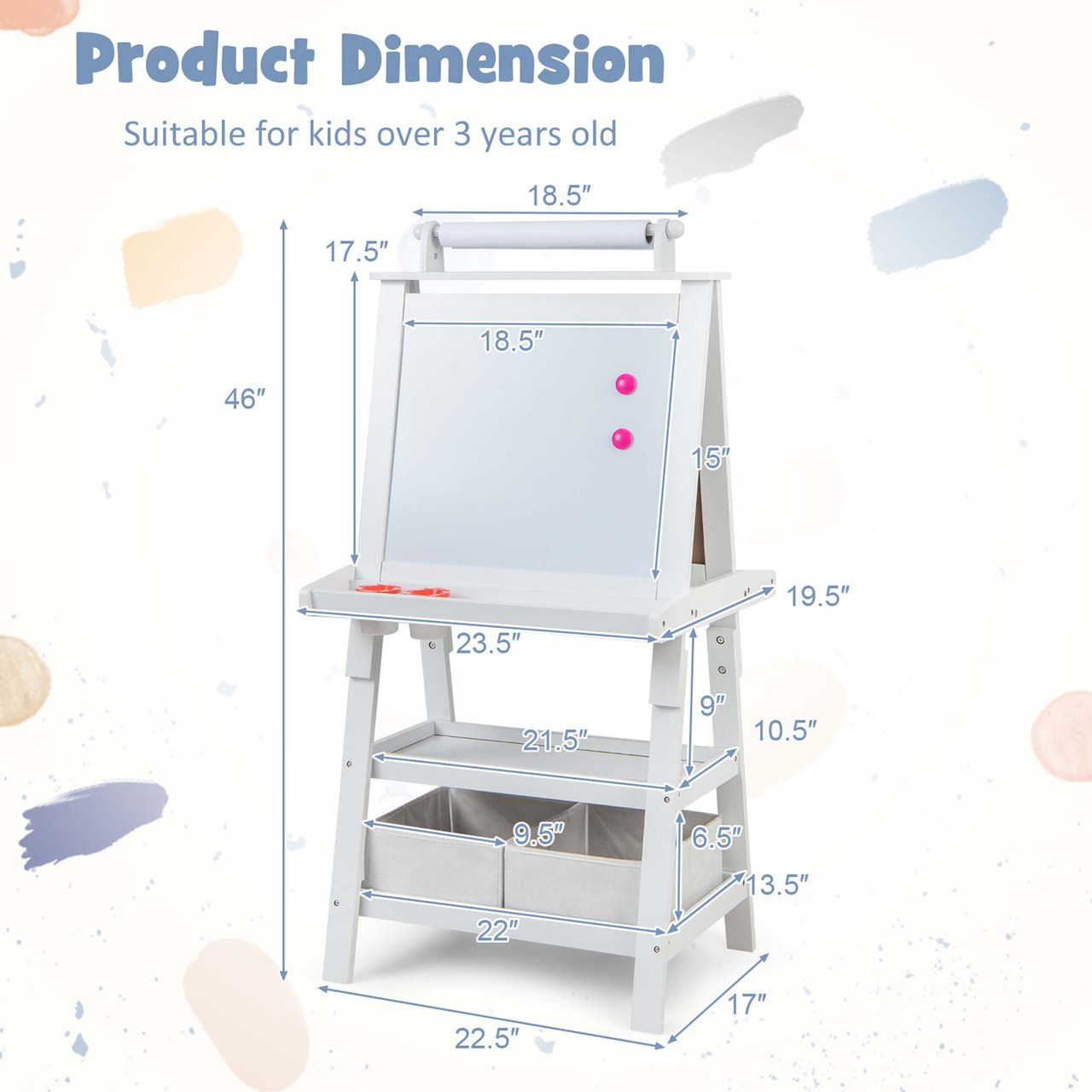 Kids' Double-Sided 3-in-1 Art Easel product image