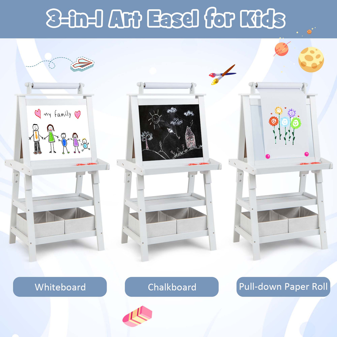 Kids' Double-Sided 3-in-1 Art Easel product image