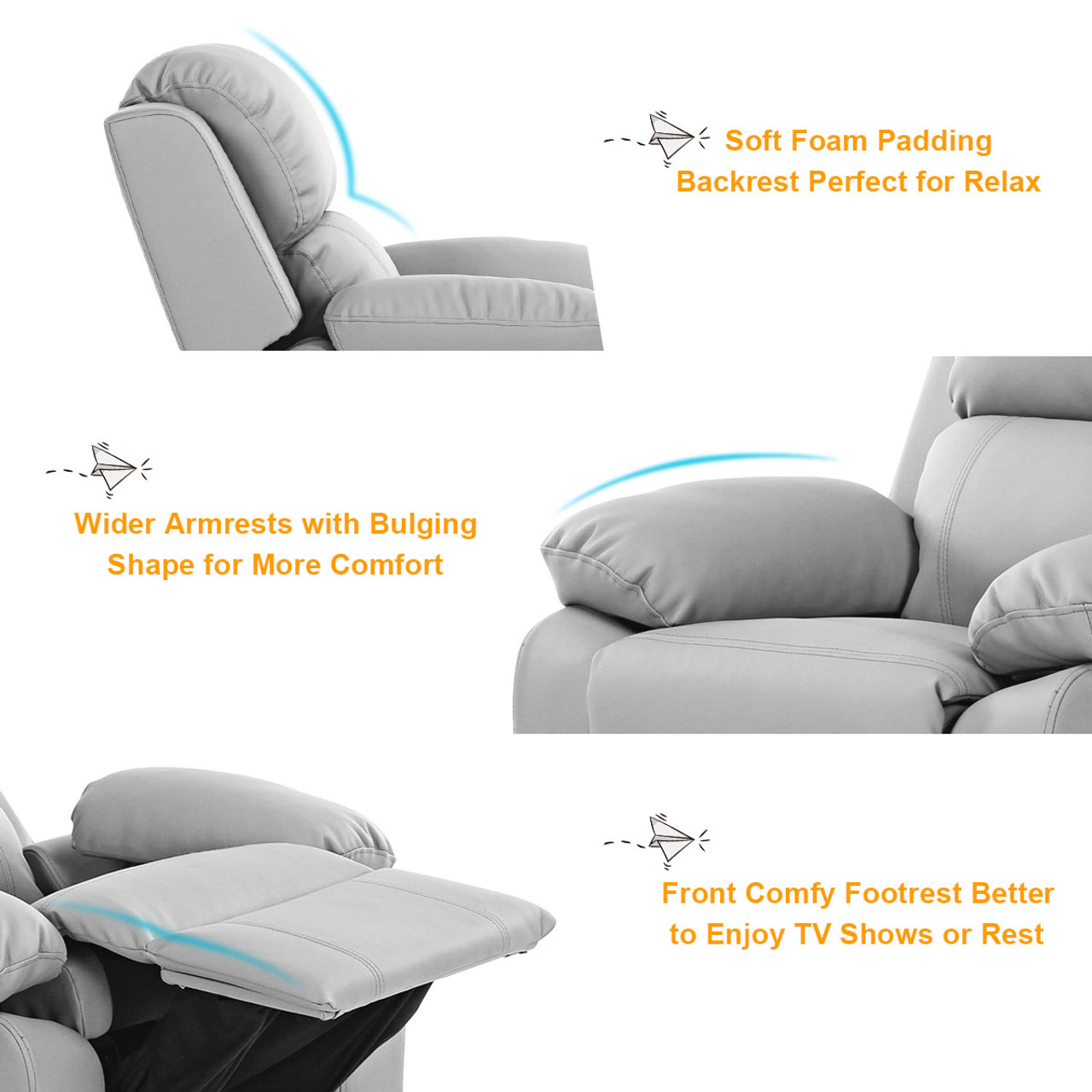 Kids' Deluxe Padded Armchair Recliner with Headrest and Storage Arm product image Kids' Deluxe Padded Armchair Recliner with Headrest and Storage Arm product image