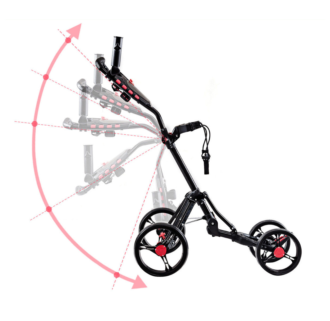 Folding 4-Wheel Golf Bag Cart with Umbrella/Scorecard Holder product image