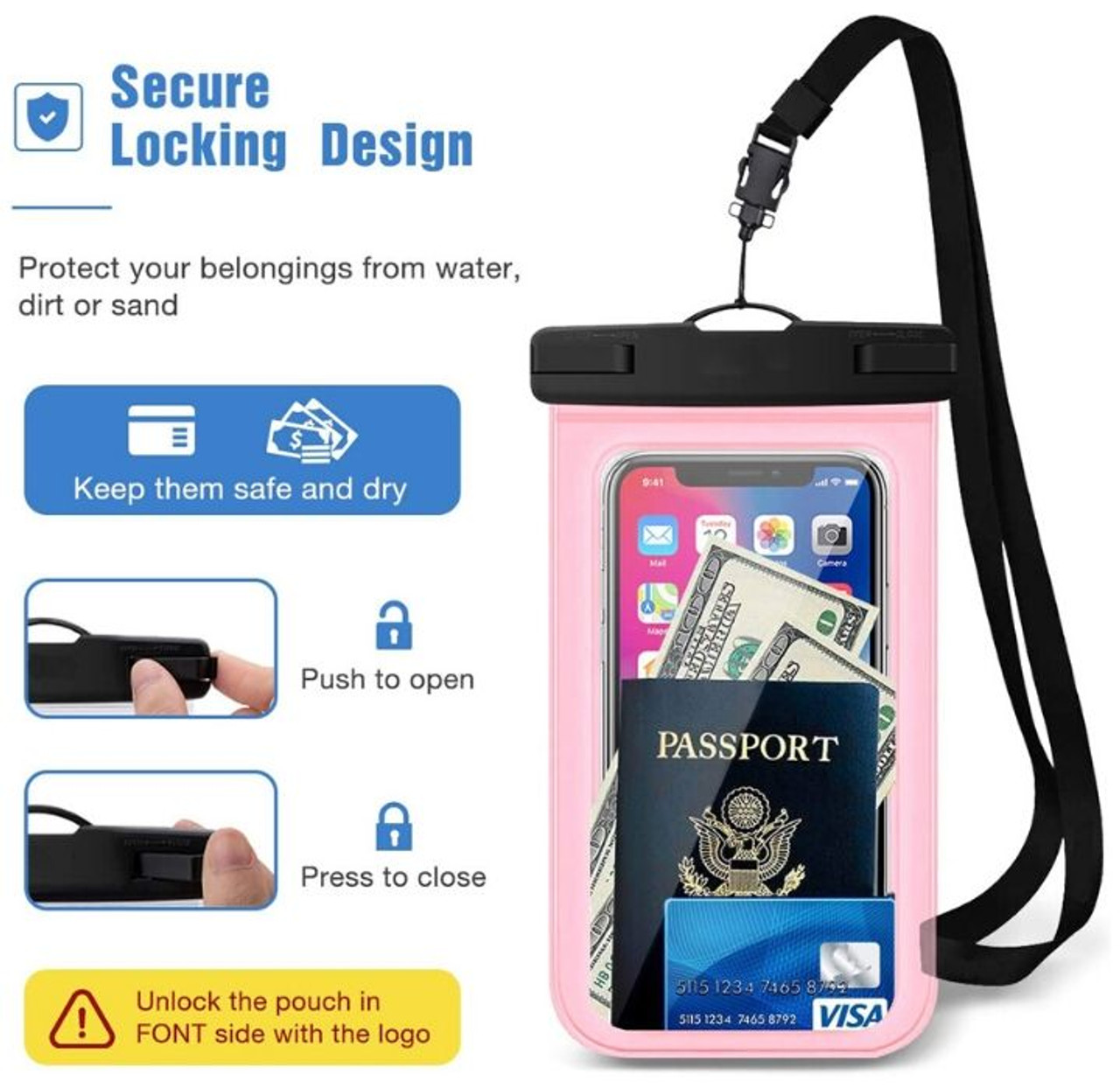 Universal Waterproof Pouch for Smartphones up to 6.9" (2-Pack) product image