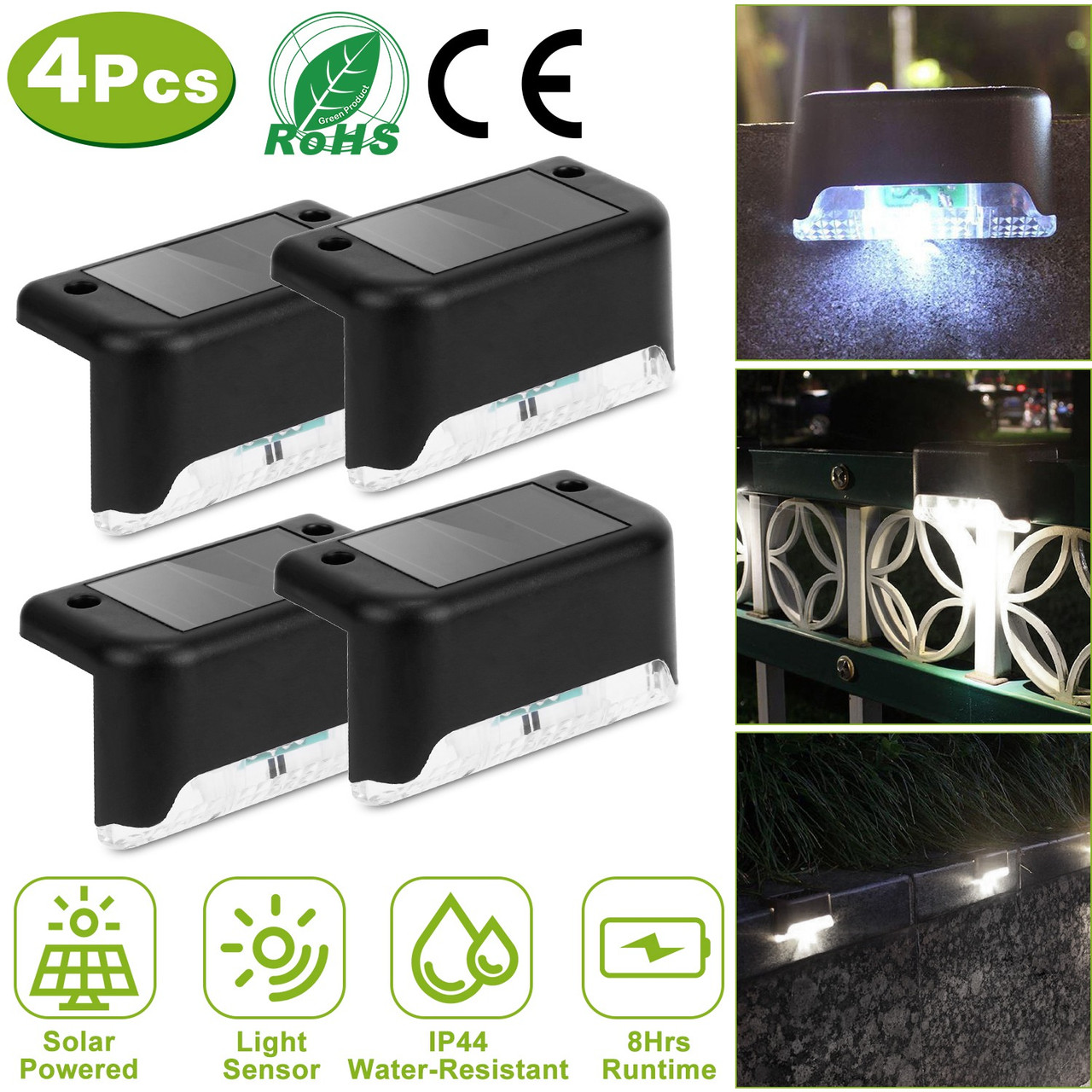 Solarek® Outdoor Solar Powered LED Step Lights (4- or 8-Pack) product image