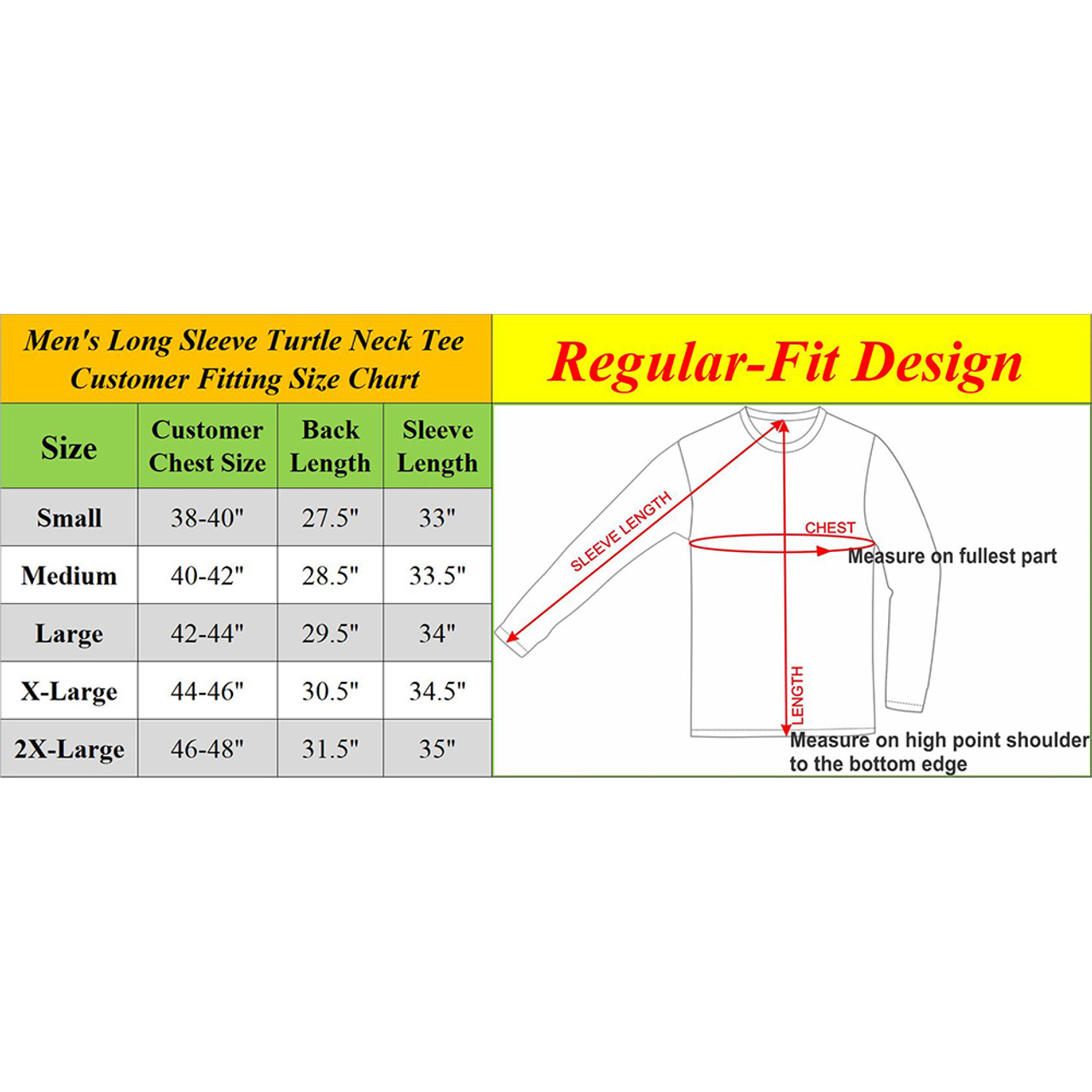 Men's Long Sleeve Turtle Neck T-Shirt (2-Pack) product image