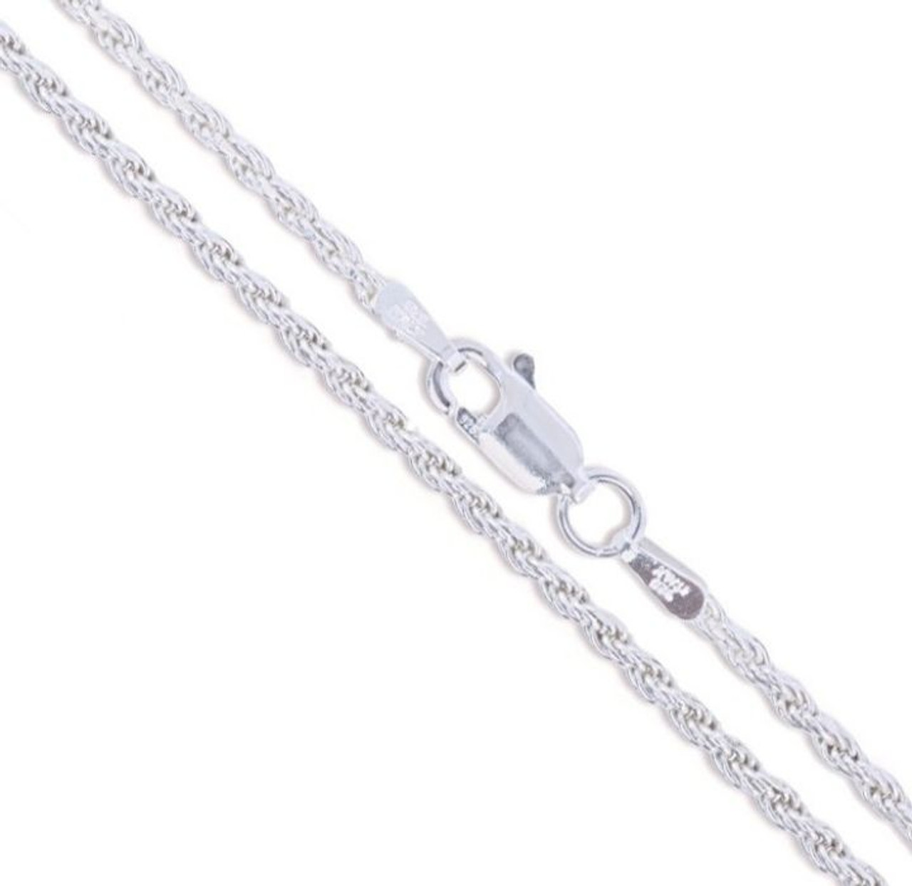 Authentic Italian Diamond-Cut .925 Sterling Silver Plated Rope Chain product image