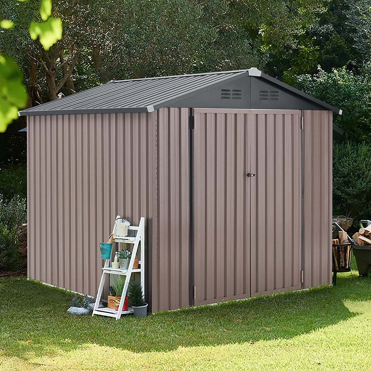 Outdoor Metal Storage Shed (7' x 7' or 10' x 8') product image