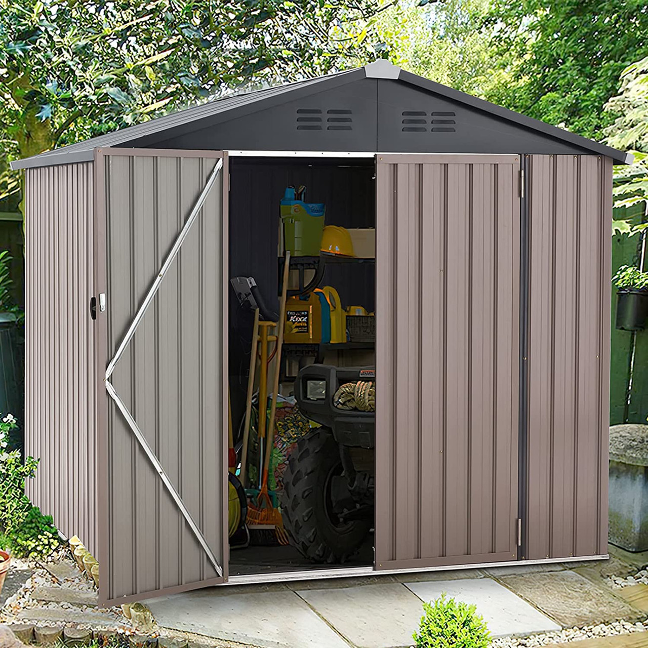 Outdoor Metal Storage Shed (7' x 7' or 10' x 8') product image