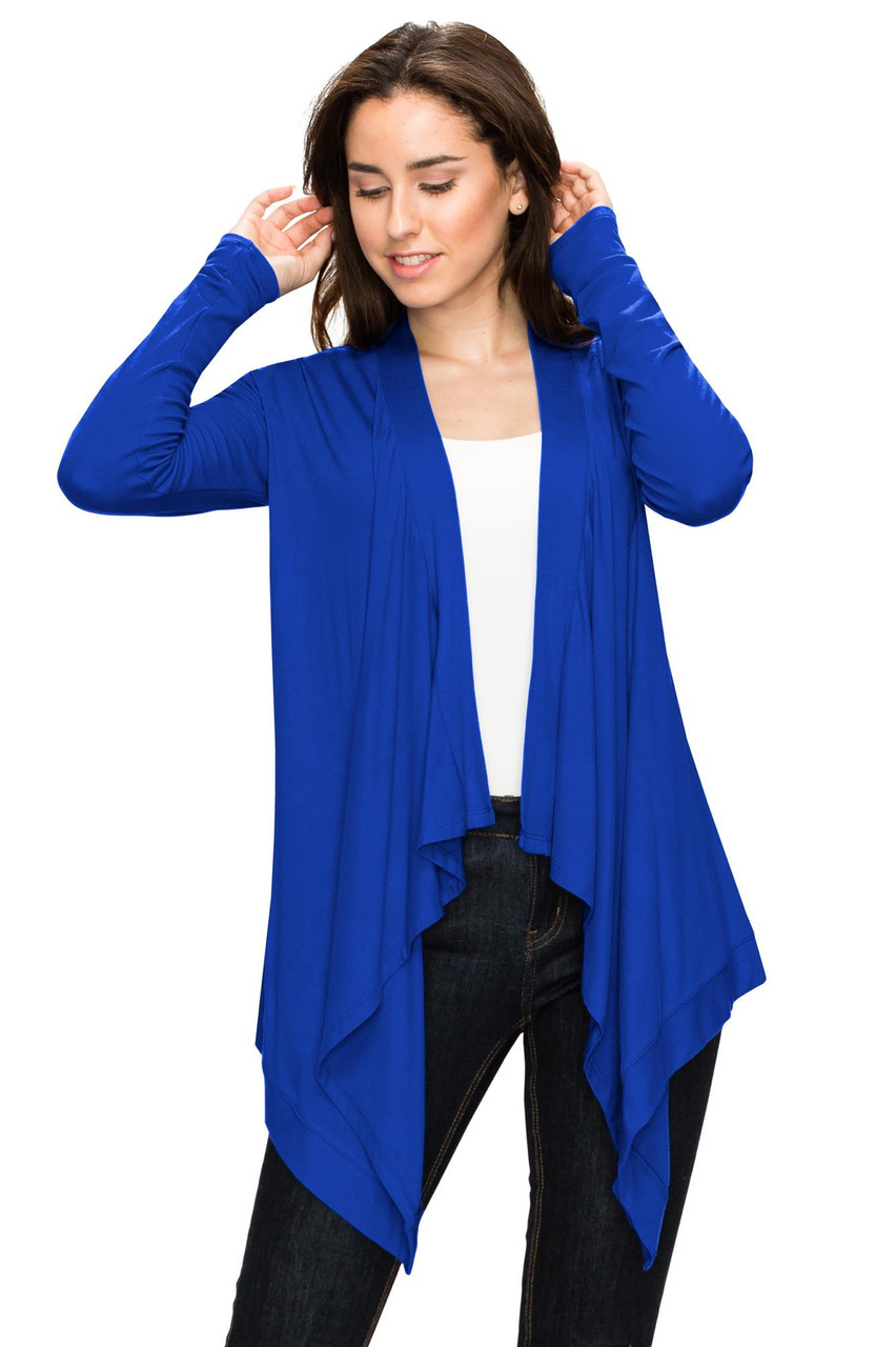 Women's Basic Draped Long Sleeve Open Front Knit Cardigan product image