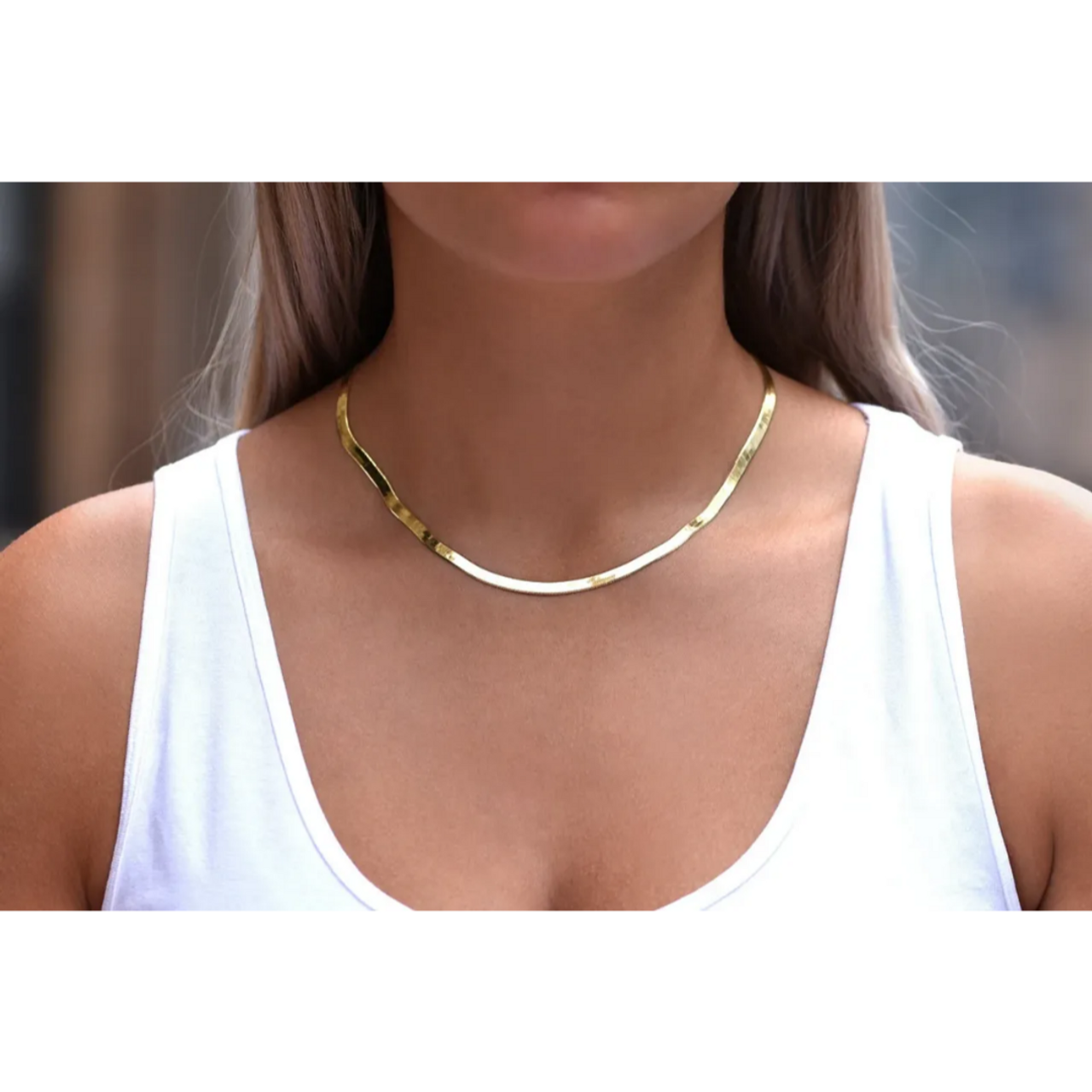 Women's Herringbone Necklace Silver Herringbone Chain Snake Chain  Herringbone Gold Chain
