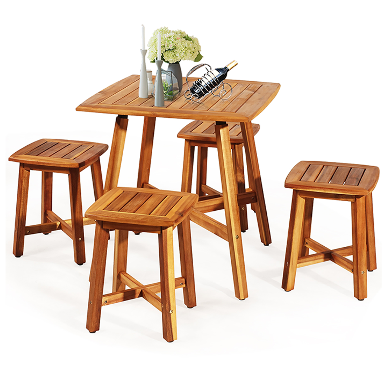 5-Piece Patio Dining Set with Solid Acacia Wood Construction product image