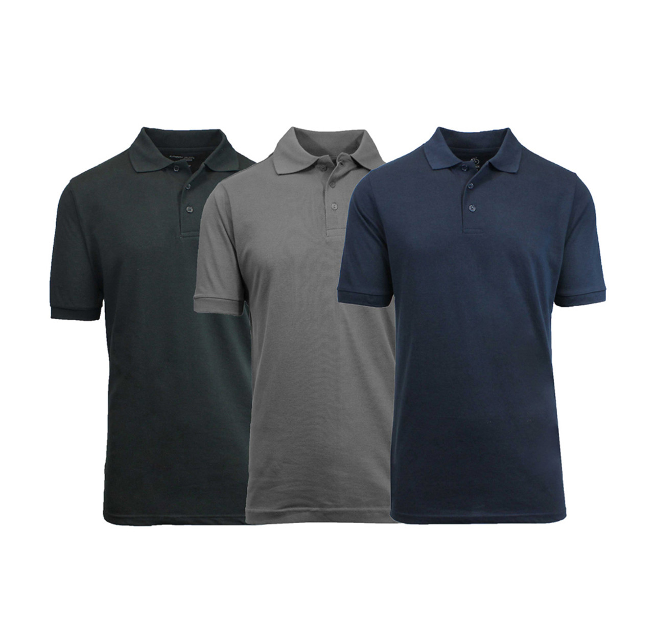 Men's Slim Fit Pique Polo Shirts (3-Pack) product image