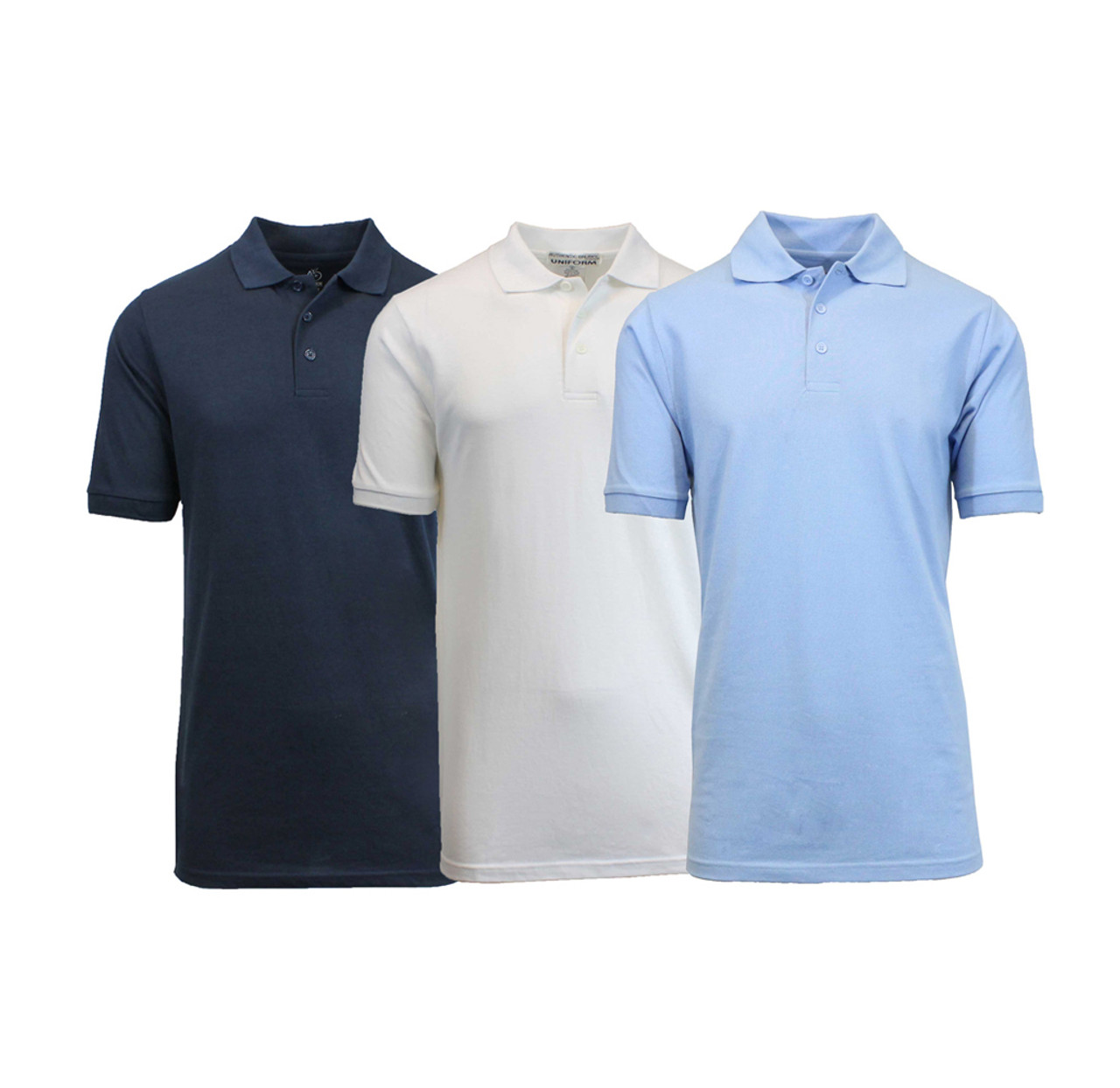 Men's Slim Fit Pique Polo Shirts (3-Pack) product image