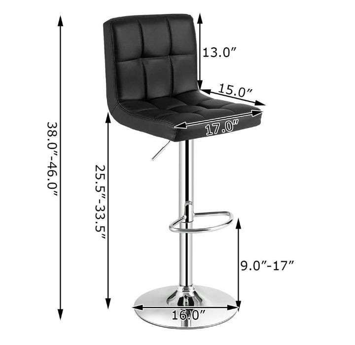 Adjustable Height Bar Stools with Modern Faux Leather Design (Set of 2) product image