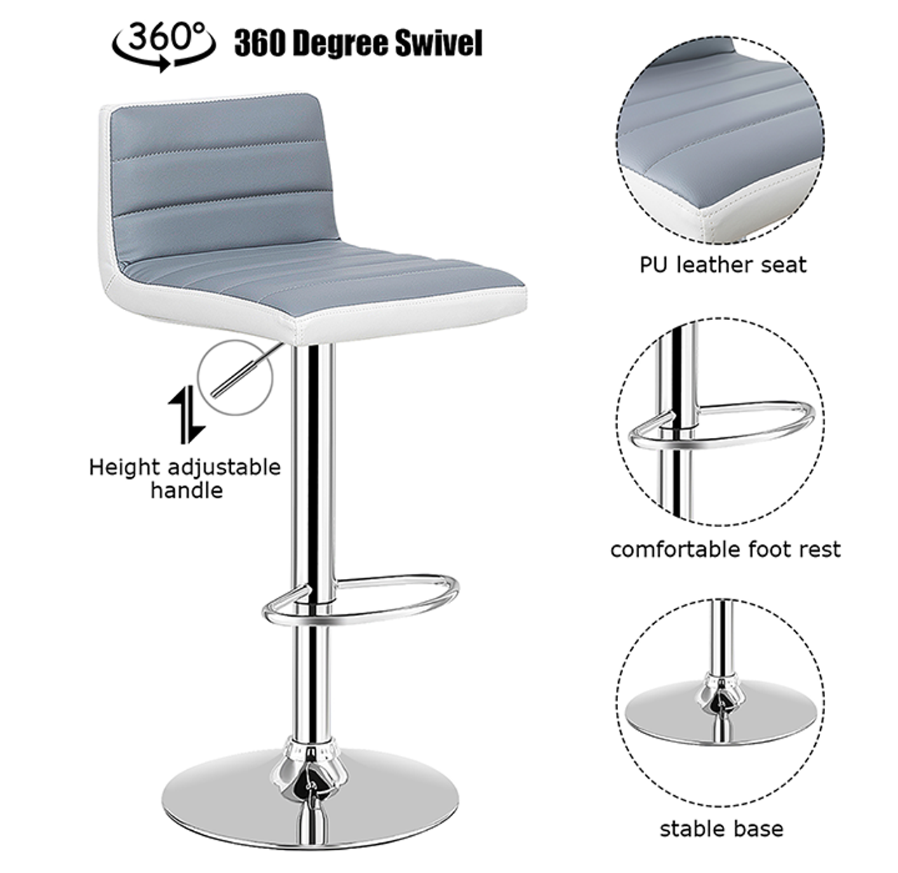 Adjustable Height Swivel Bar Stools (Set of 4) product image